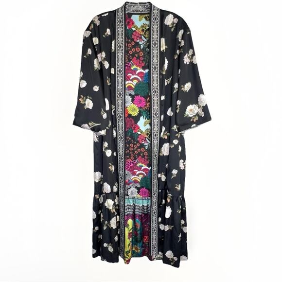 Alice + Olivia Dottie Reversible Floral Kimono Sz XS/S - Picture 3 of 7